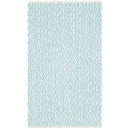Safavieh 2 ft. 6 in. x 4 ft. Montauk Hand Woven Small Rectangular Area Rug Turquoise & Ivory MTK811H-24